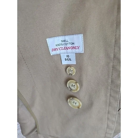 Vintage London Fog Tempo Europa Beige Double Breasted Trench Coat 10 Reg. Wool - Picture 7 of 16